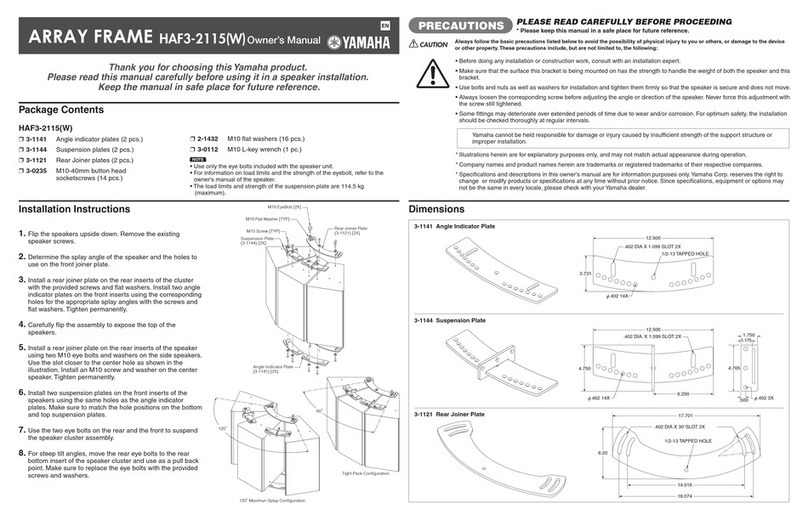 Yamaha HAF3-2115 owner's manual