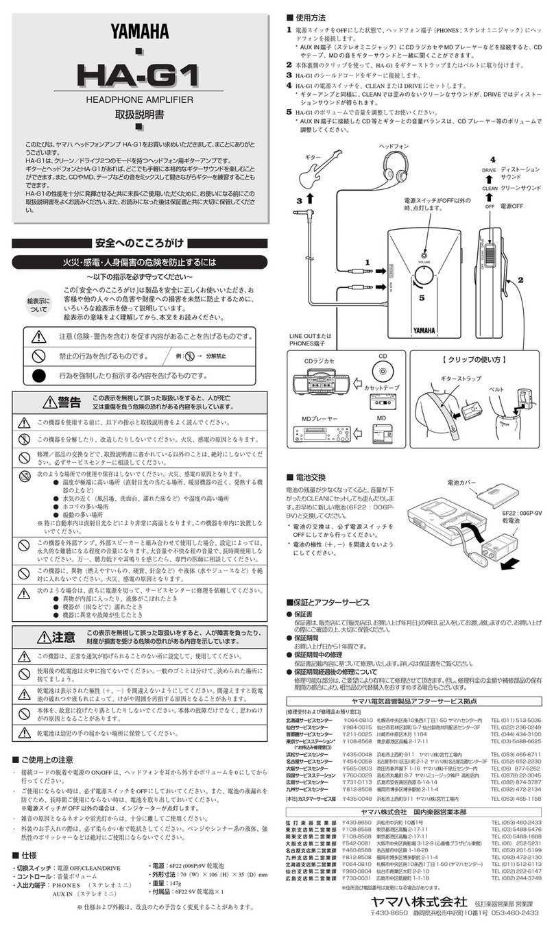 Yamaha HA-G1 User manual