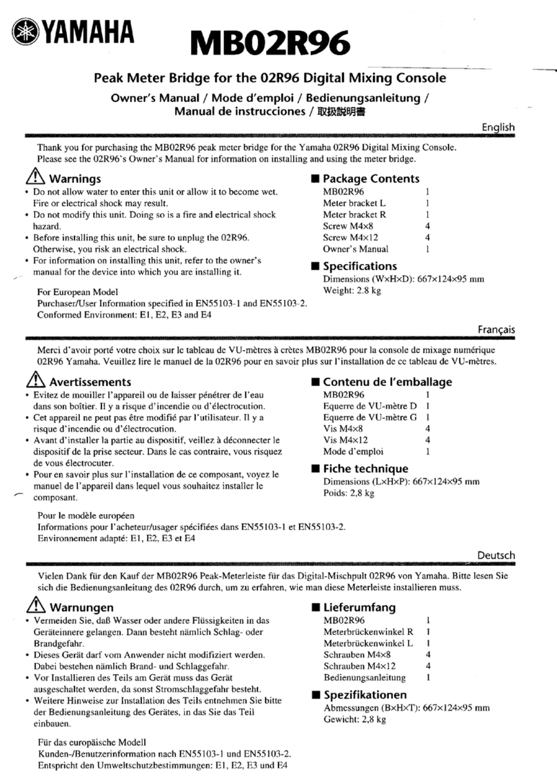 Yamaha MB02R96 User manual