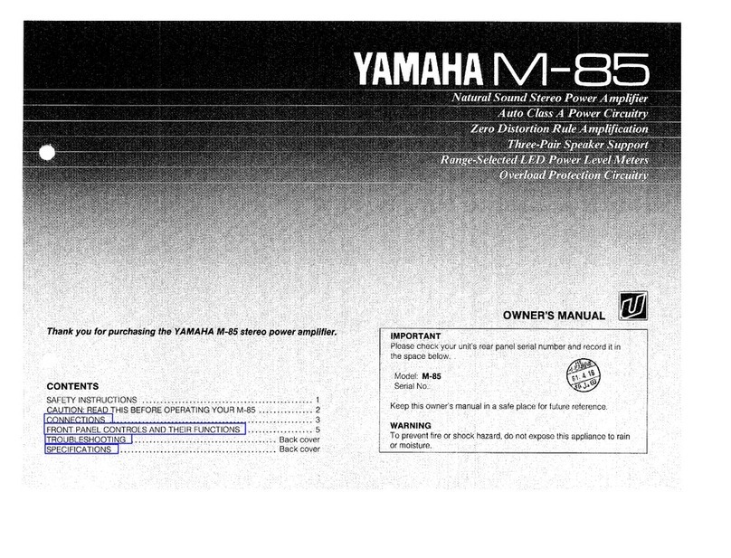 Yamaha M-85 User manual