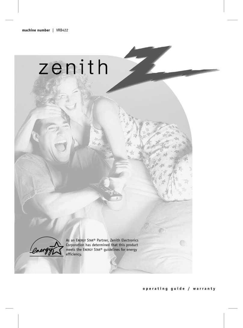 Zenith VRB422 User manual