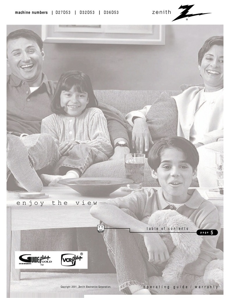 Zenith D27D53T Operating and maintenance manual
