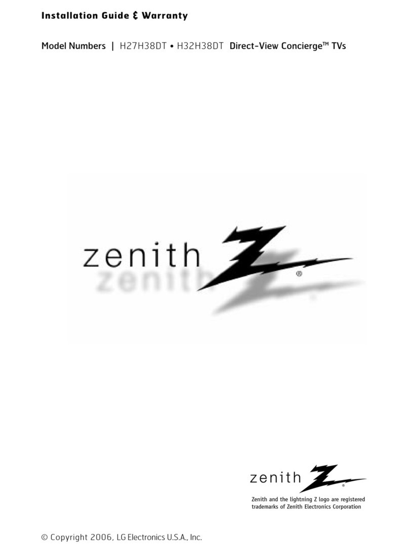 Zenith Direct-View Concierge H27H38DT User manual
