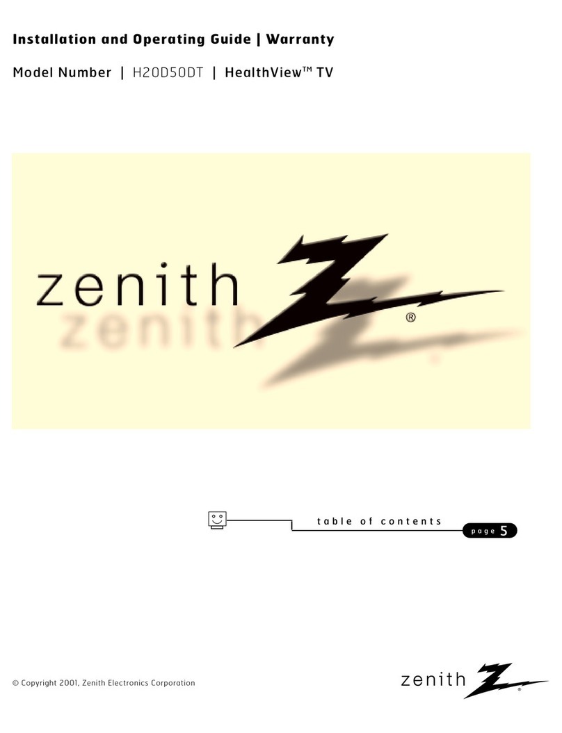Zenith HealthView H20D50DT Operating and maintenance manual