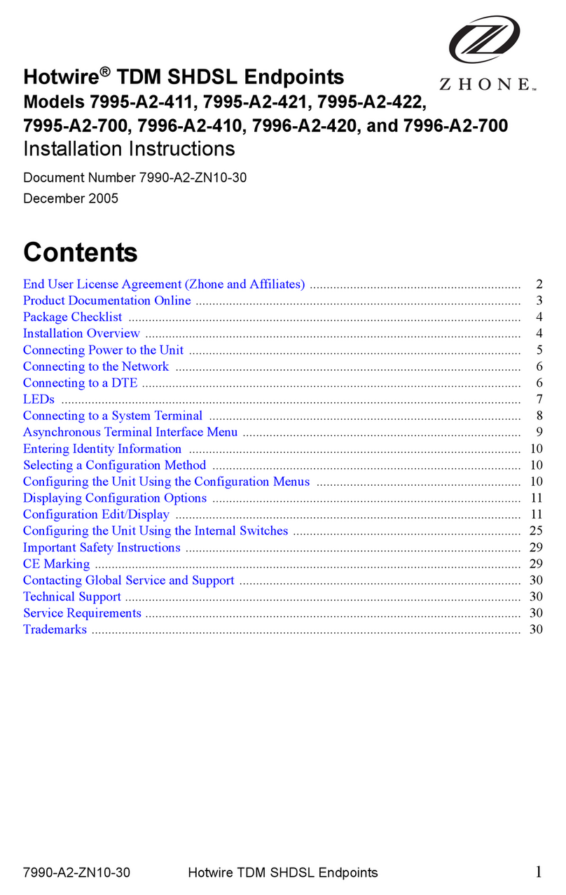 Zhone Hotwire 7995 User manual Zhone Hotwire 7995 User manual