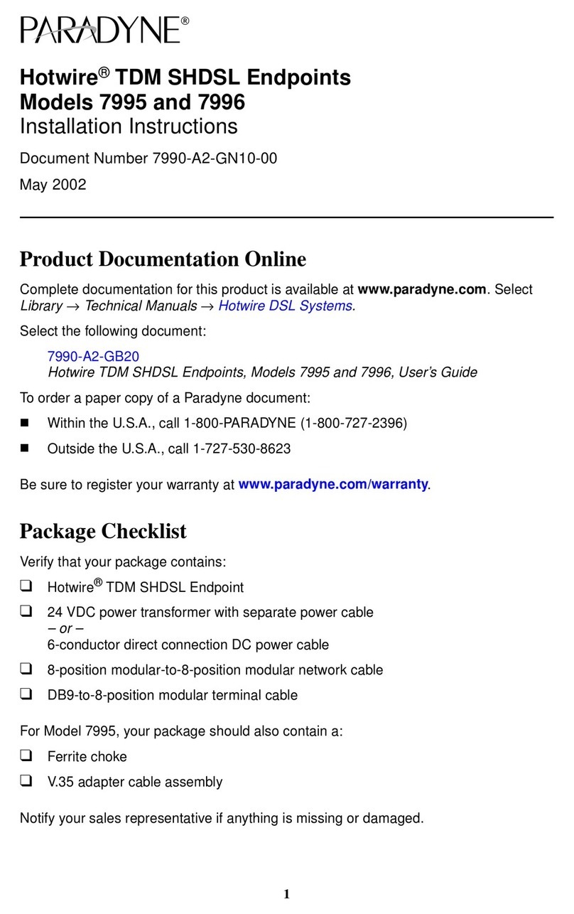 Paradyne Hotwire 7995 installation instructions