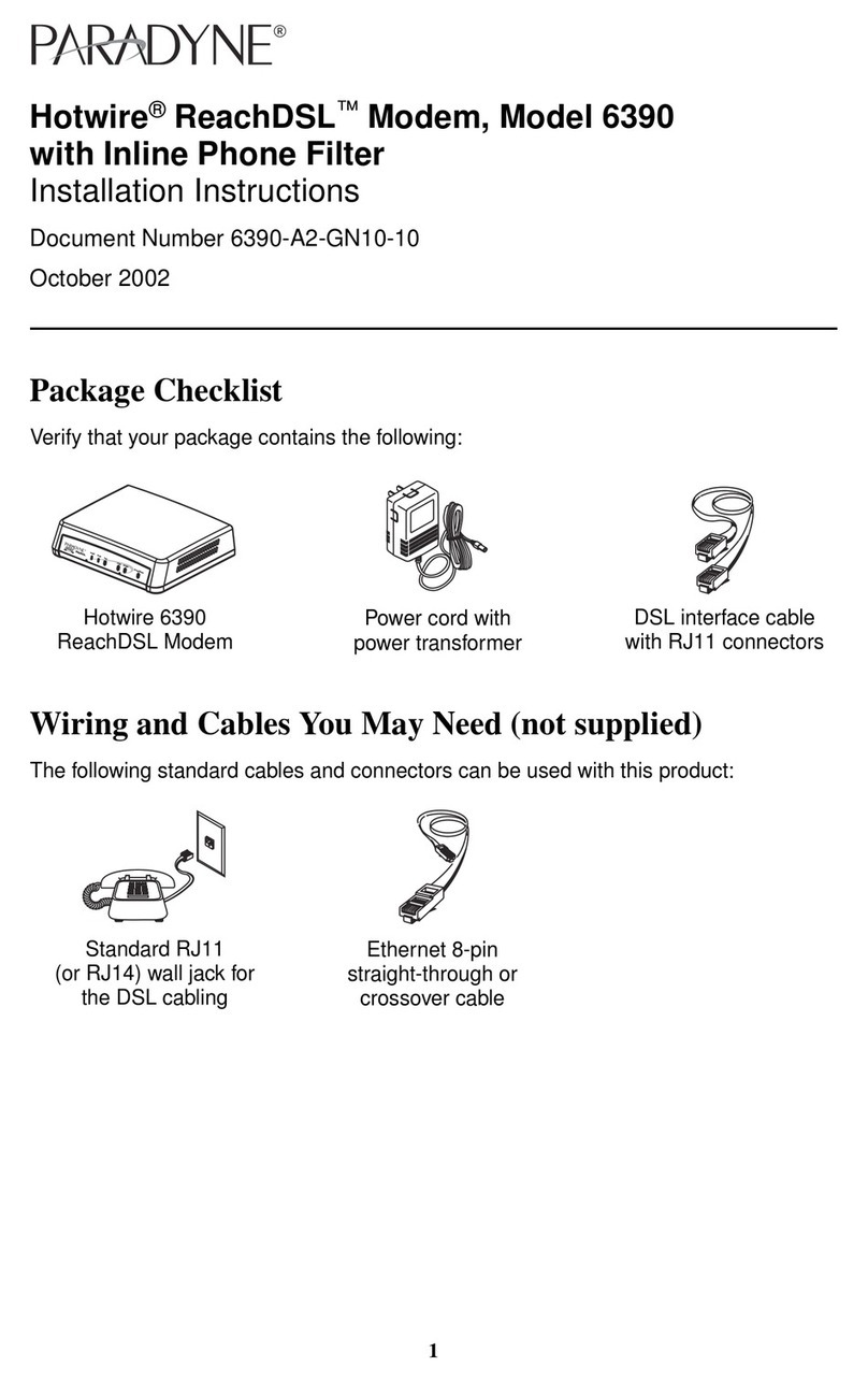 Paradyne Hotwire 6390 installation instructions