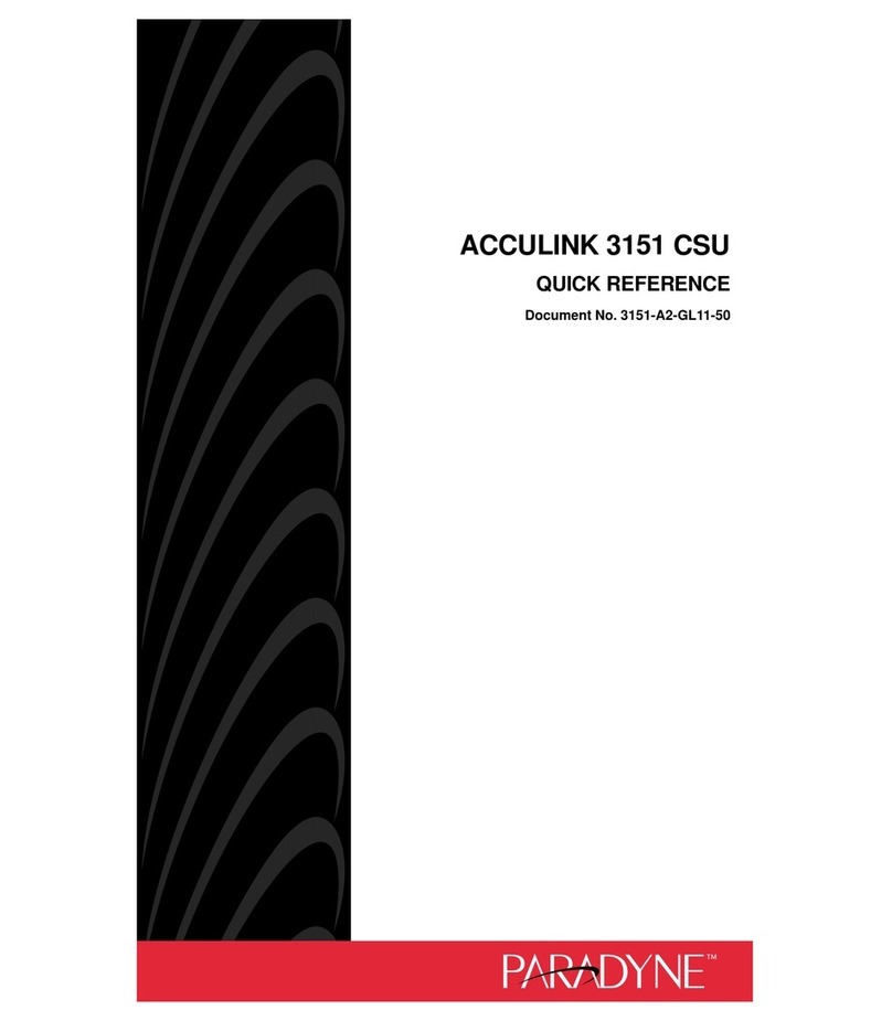 Paradyne 3151 quick reference