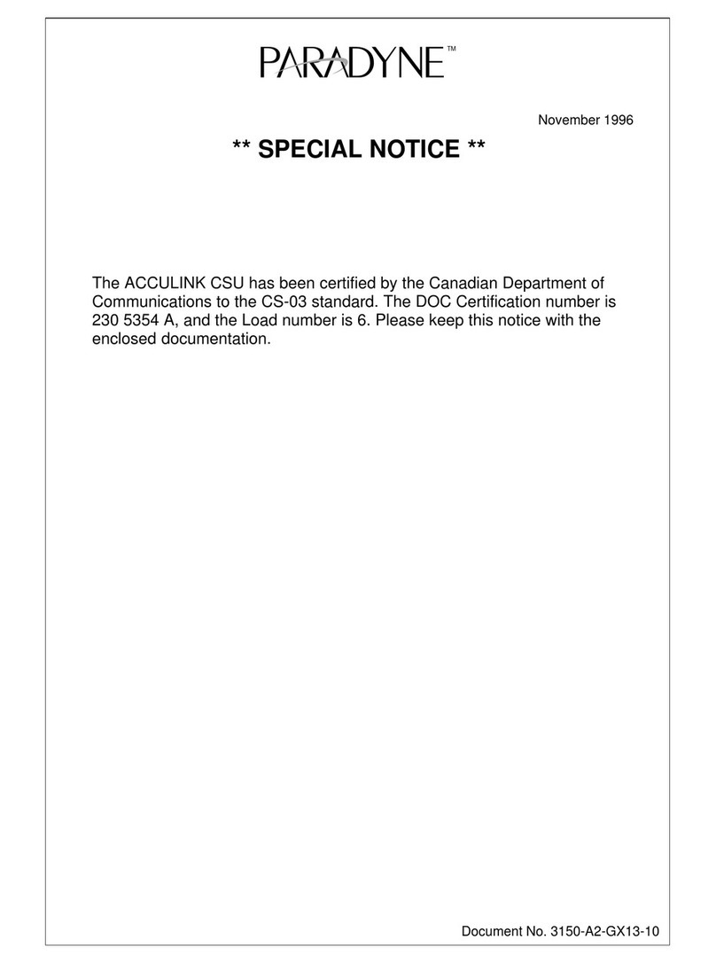 Paradyne ACCULINK 3150 release note