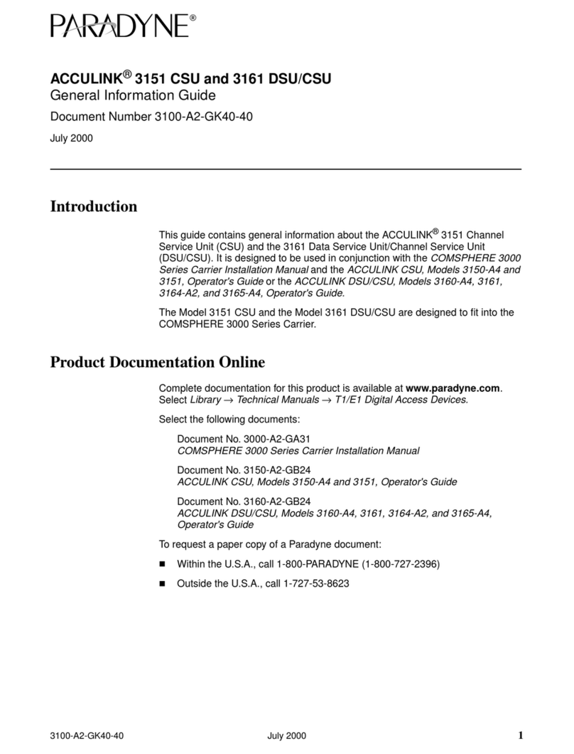 Paradyne 3151 Technical manual Paradyne 3151 Technical manual