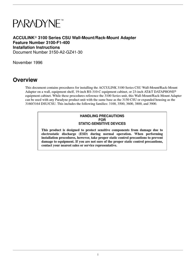 Paradyne 3100 Series User manual Paradyne 3100 Series User manual