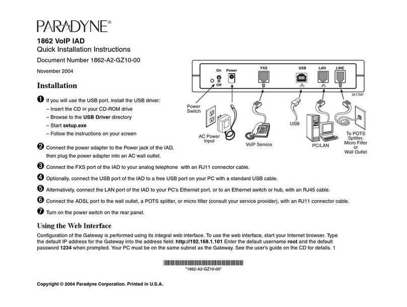 Paradyne 1862 Original operating instructions