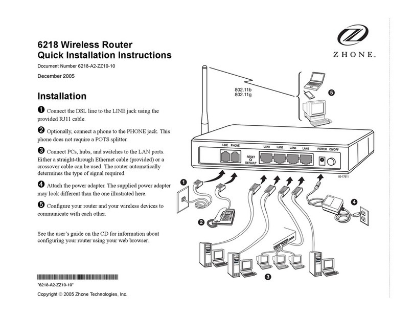 Zhone 6218 Quick installation instructions