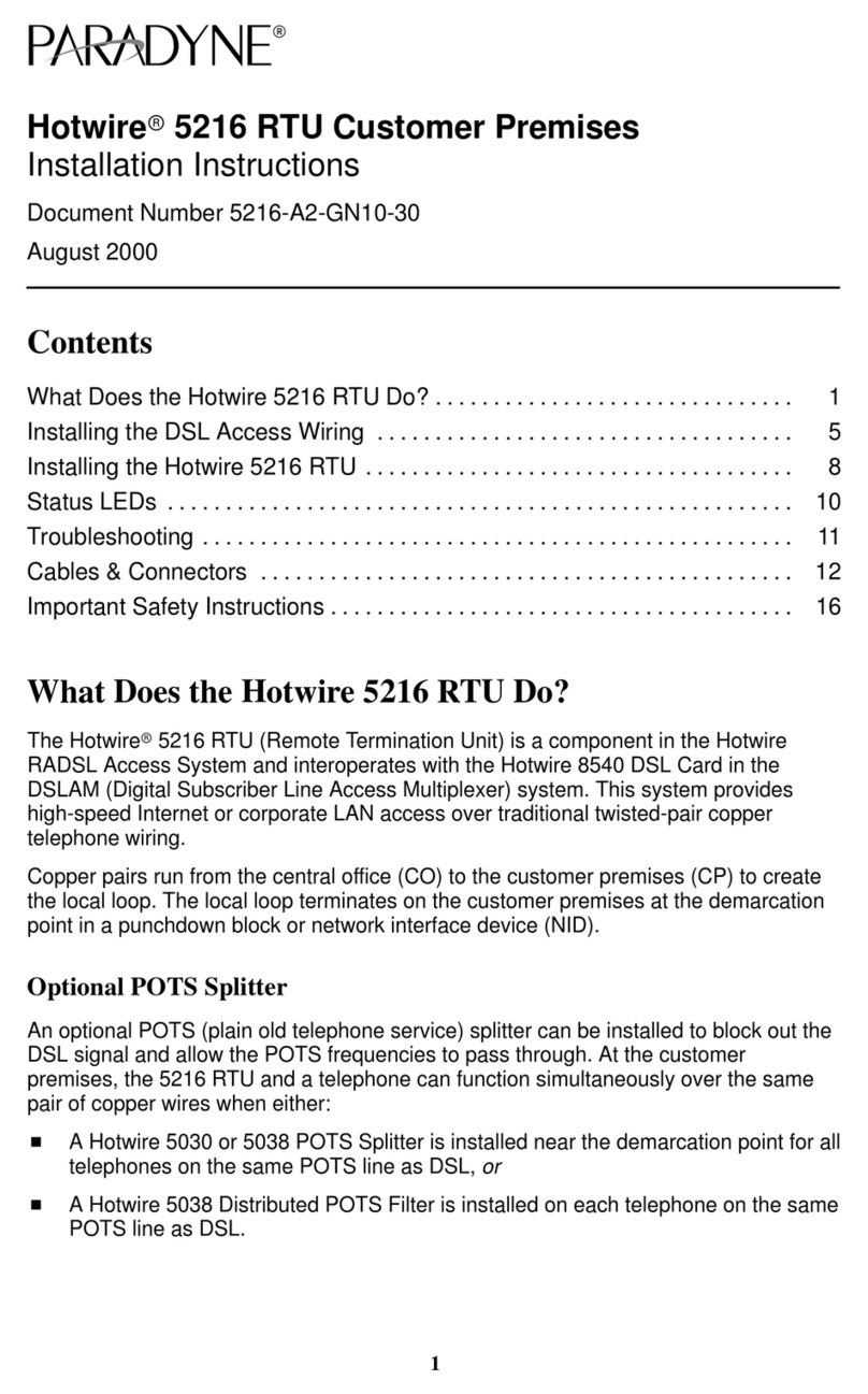 Paradyne Hotwire 5216 User manual