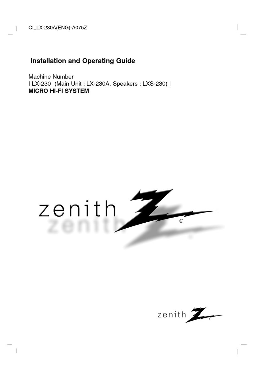 Zenith LX-230A Installation guide Zenith LX-230A Installation guide