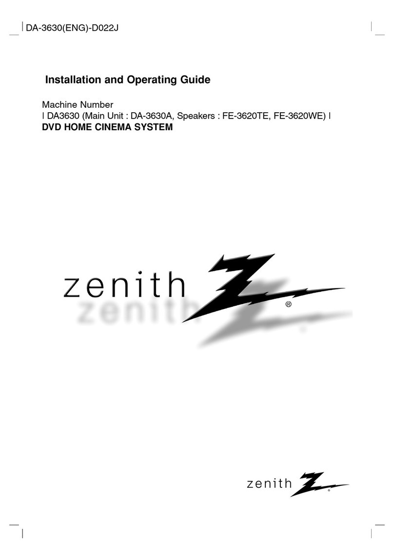 Zenith DA3630 Installation guide