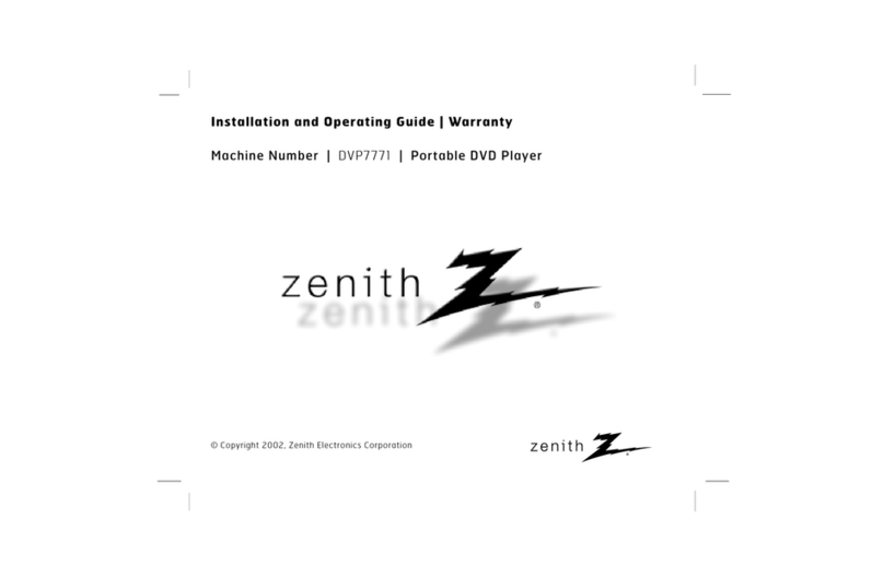 Zenith DVP7771 Installation and operating guide