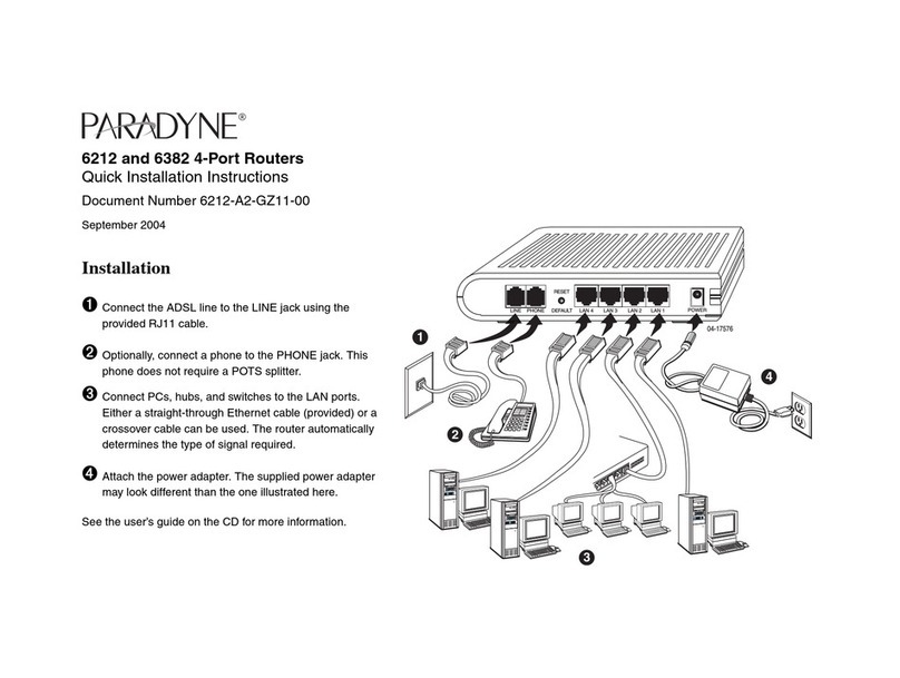 Paradyne Hotwire 6212 Quick installation instructions