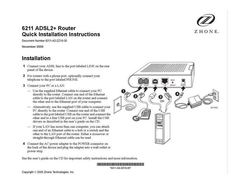 Zhone 6211 Quick installation instructions