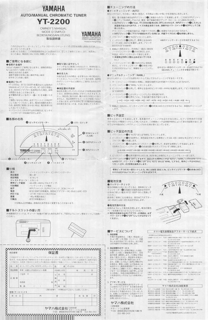 Yamaha YT-2200 User manual