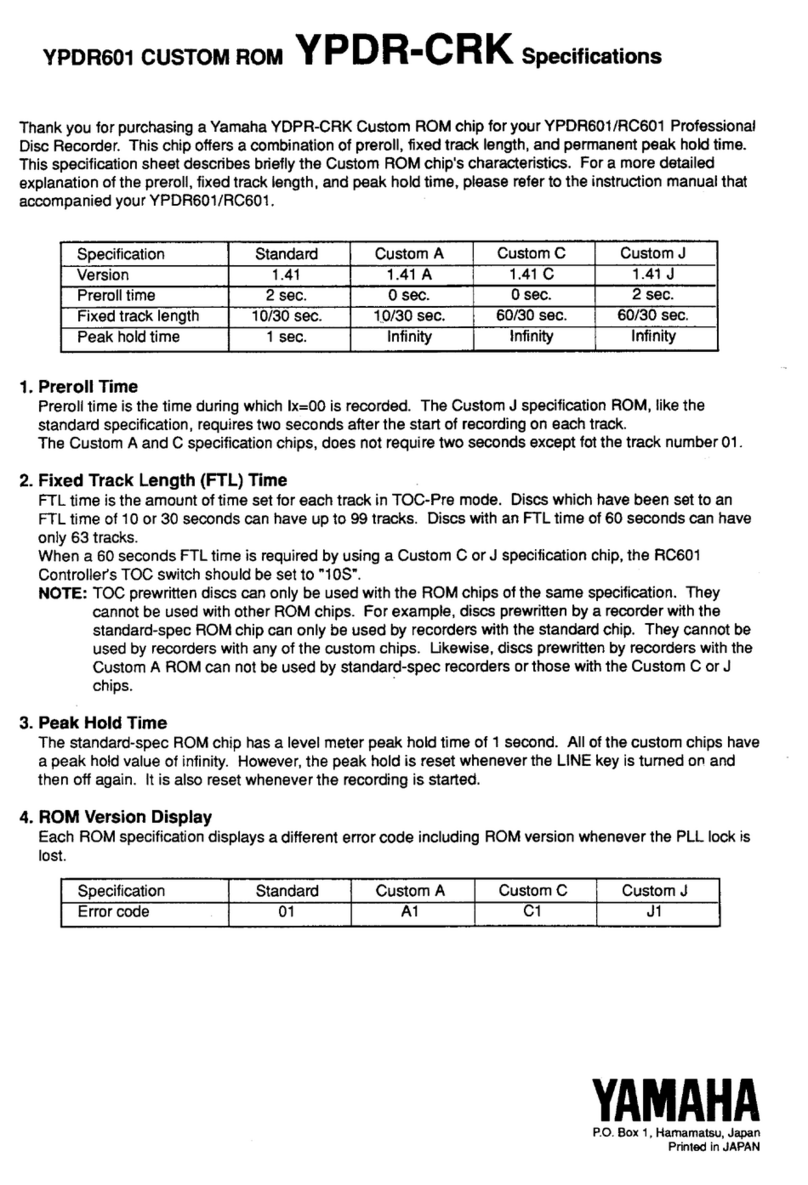 Yamaha YPDR-CRK User manual