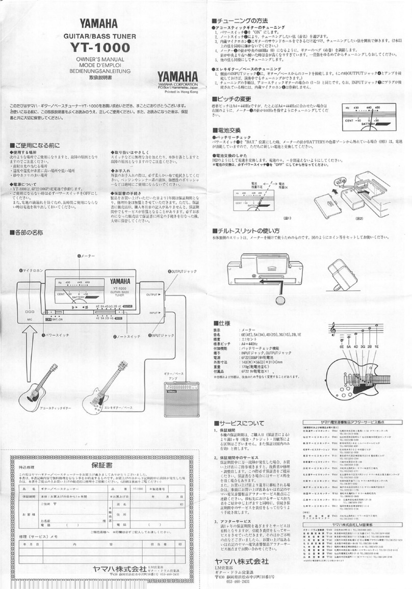 Yamaha YT-1000 owner's manual