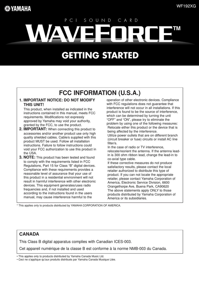 Yamaha WF192 User manual