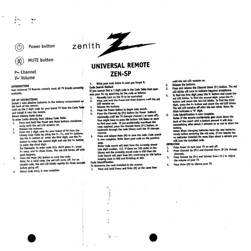 Zenith ZEN-SP user guide