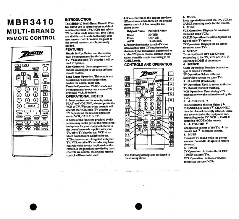 Zenith MBR3410 user guide