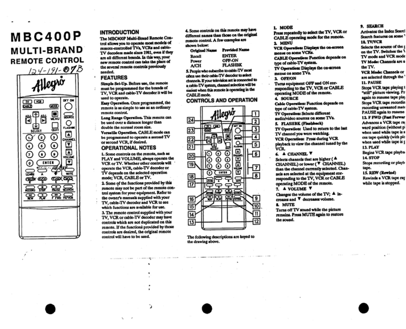 Zenith Allegro MBC400P user guide
