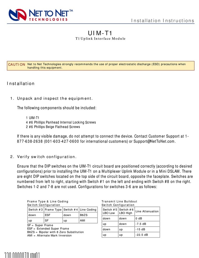 Net to Net Technologies UIM-T1 User manual