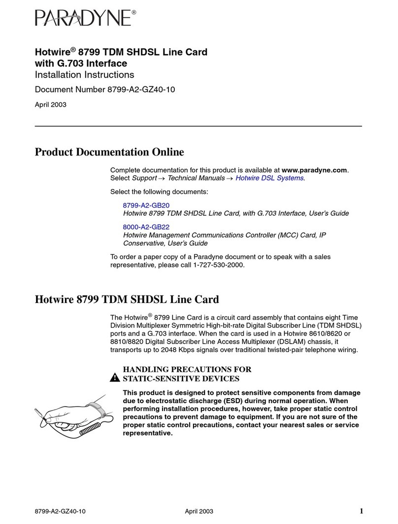 Paradyne Hotwire 8799 User manual