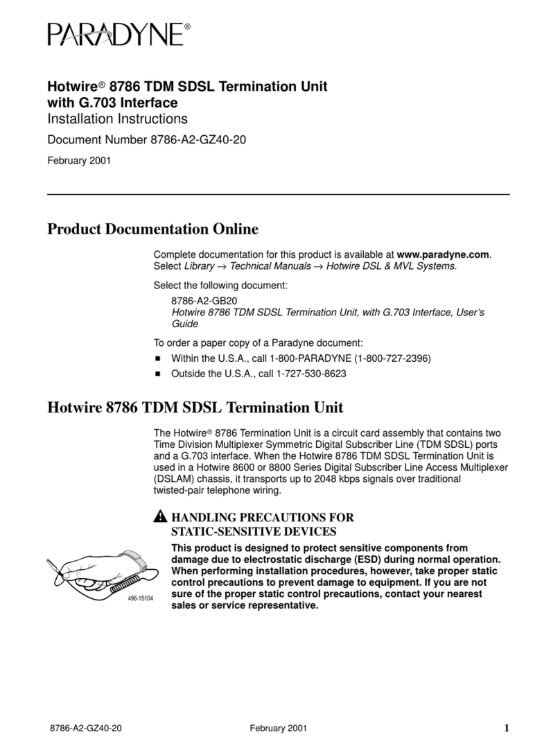 Paradyne Hotwire 8786 User manual