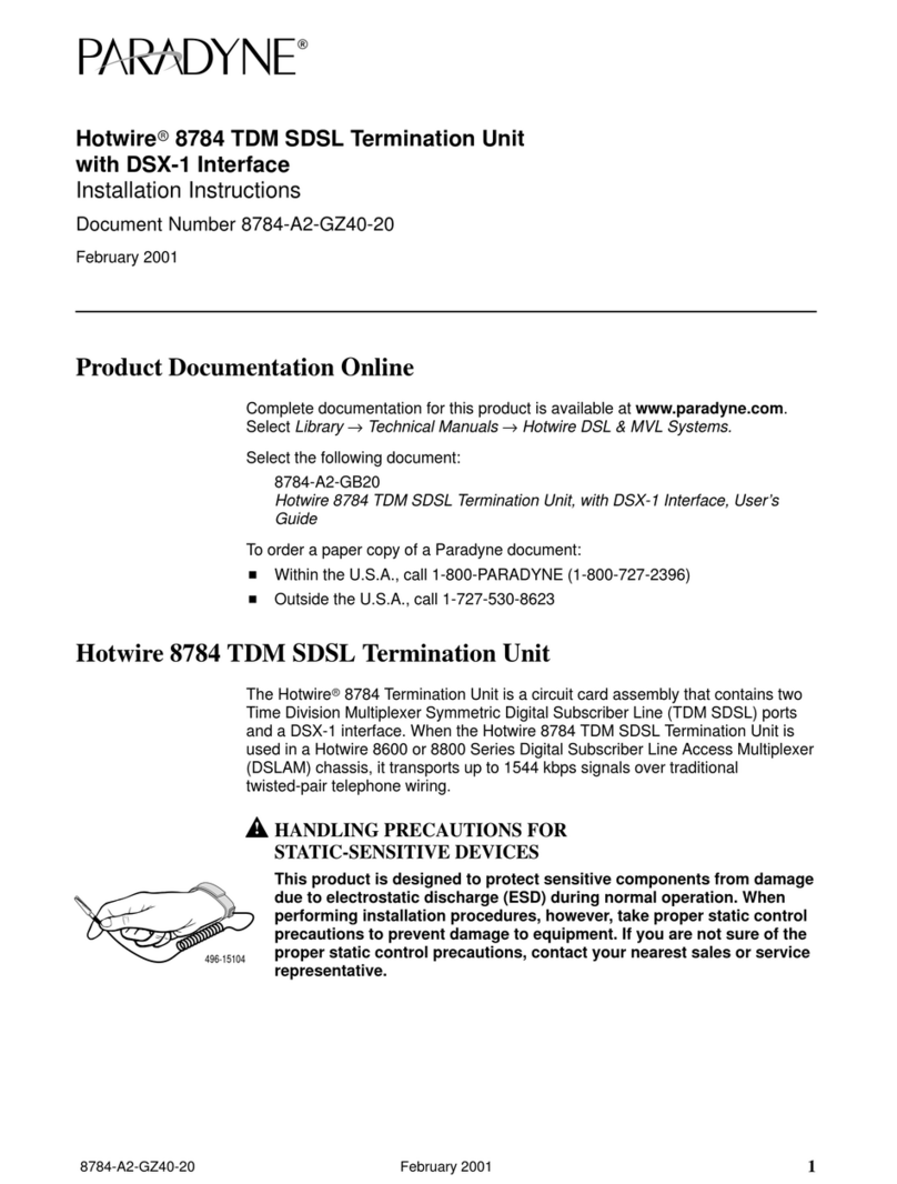 Paradyne Hotwire 8784 User manual