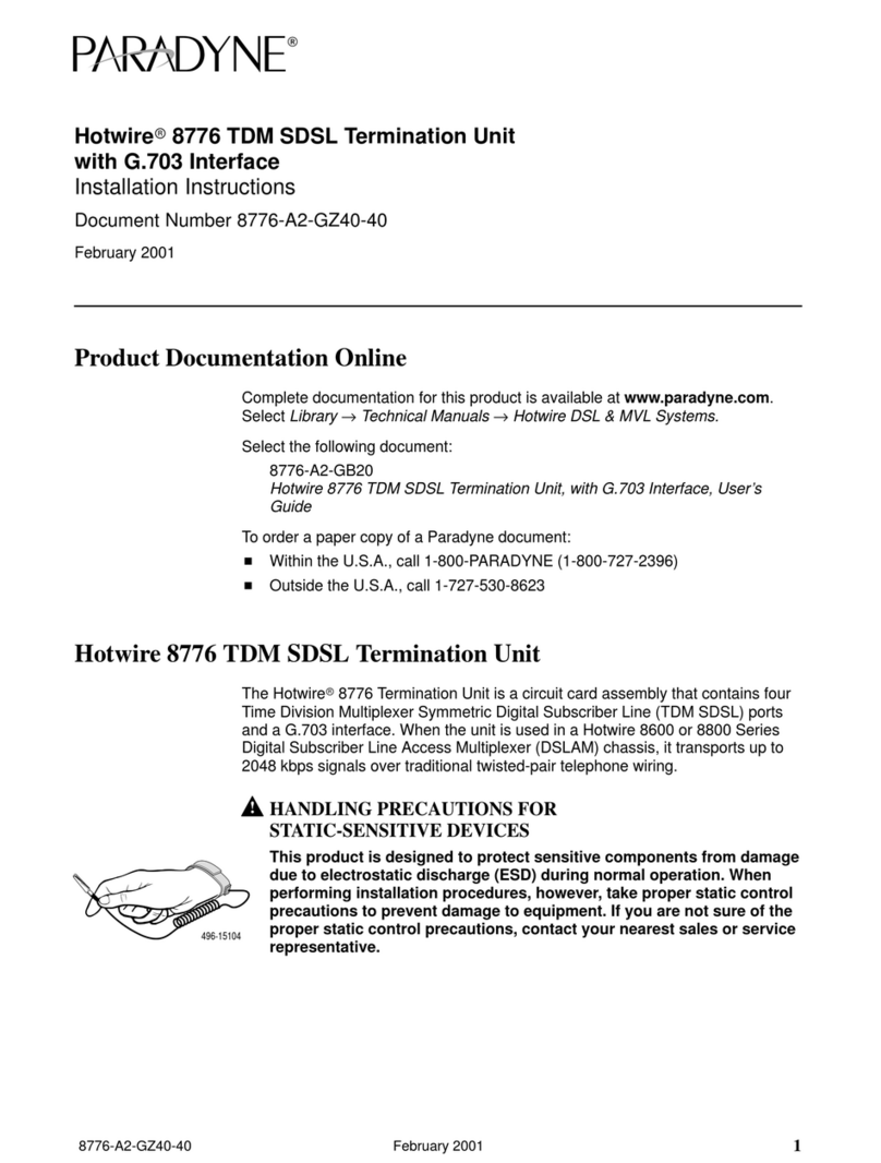Paradyne Hotwire 8776 installation instructions