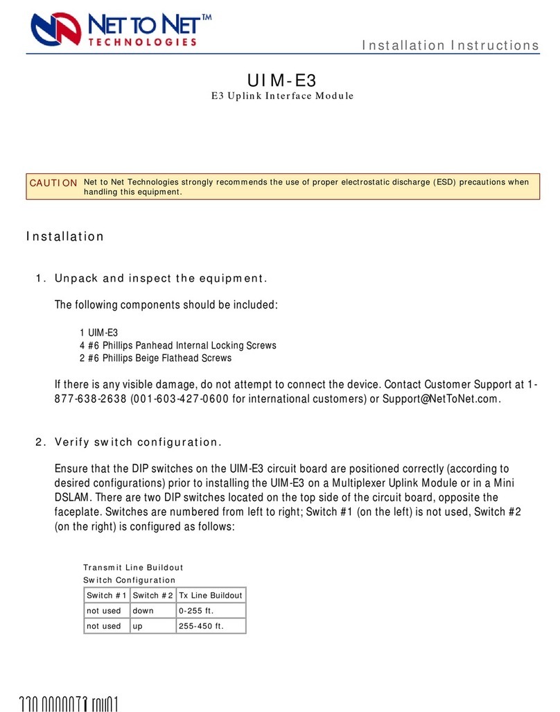 Net to Net Technologies UIM-E3 User manual