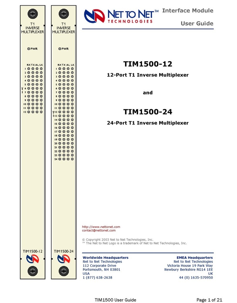 Net to Net Technologies TIM1500 User manual Net to Net Technologies TIM1500 User manual