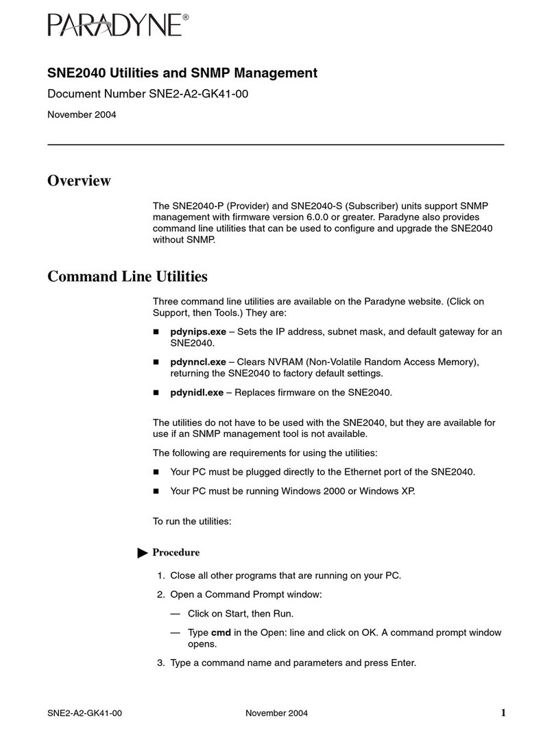 Paradyne SNE2040G-P Management guide