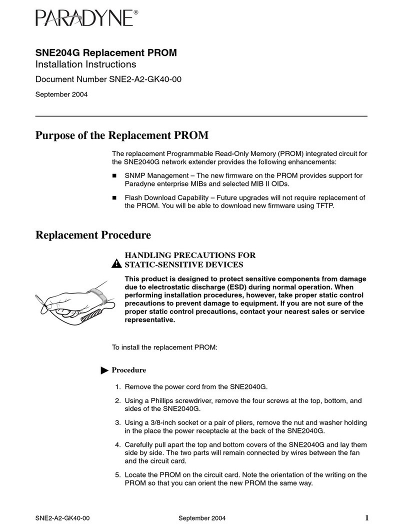 Paradyne SNE2040G-P installation instructions
