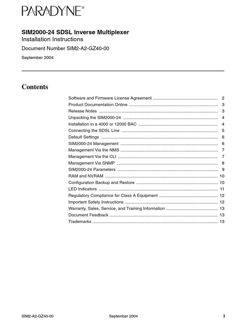 Paradyne SIM2000 User manual