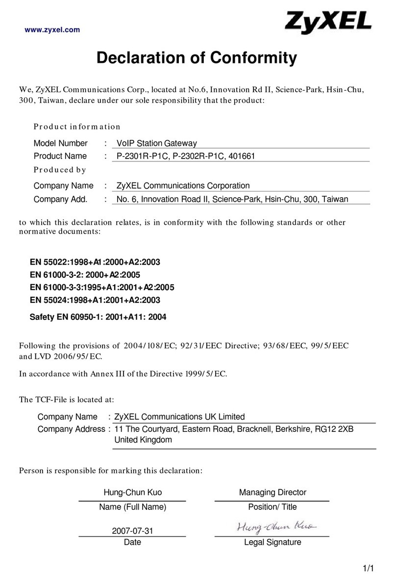 ZyXEL Communications P-2302R-P1C Reference guide