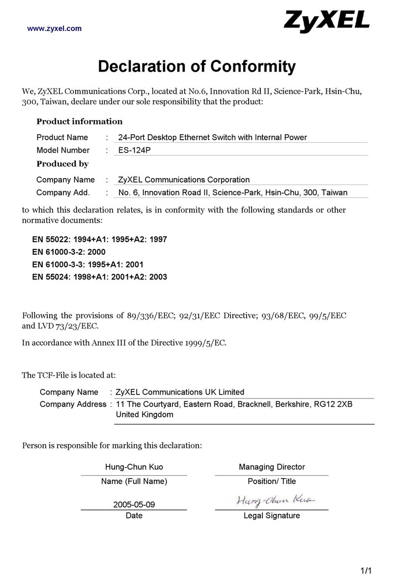 ZyXEL Communications Dimension ES-124P Reference guide