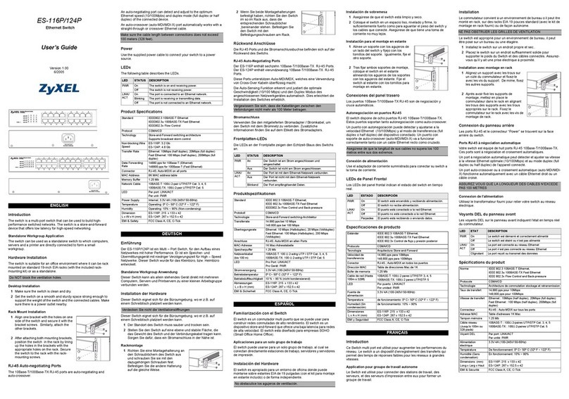 ZyXEL Communications Dimension ES-116P user guide