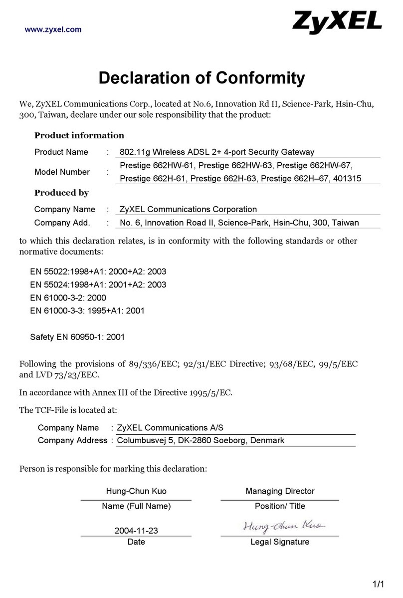 ZyXEL Communications P-662H-61 Reference guide
