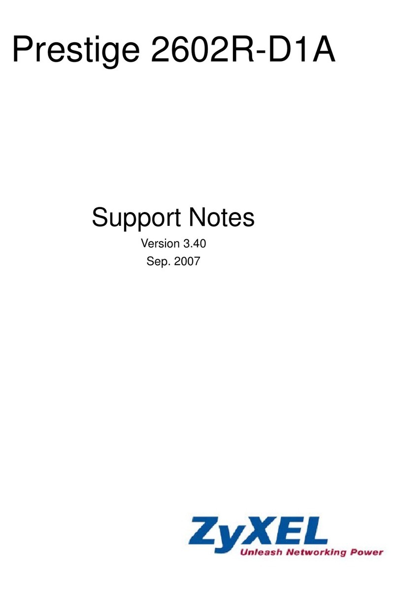 ZyXEL Communications P-2602R-D1A Support notes ZyXEL Communications P-2602R-D1A Support notes