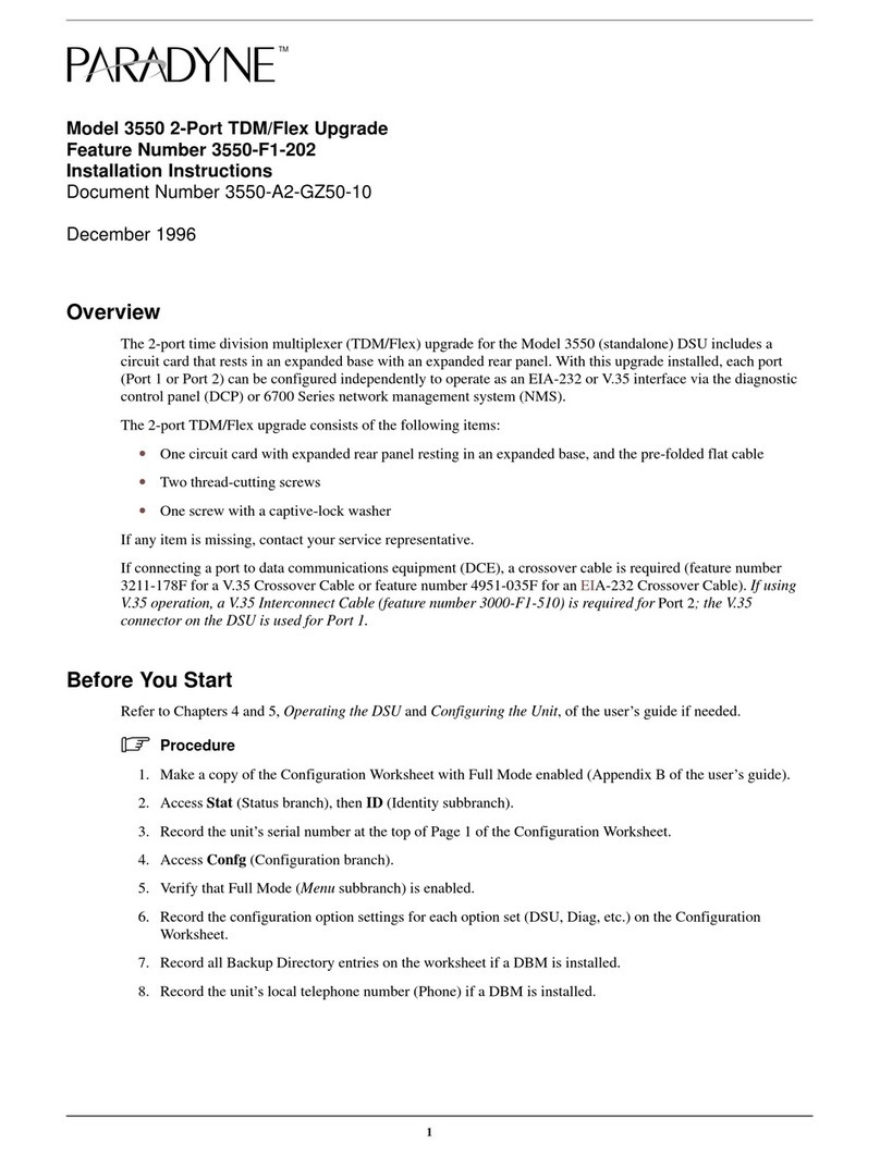Paradyne COMSPHERE 3550 Series User manual Paradyne COMSPHERE 3550 Series User manual
