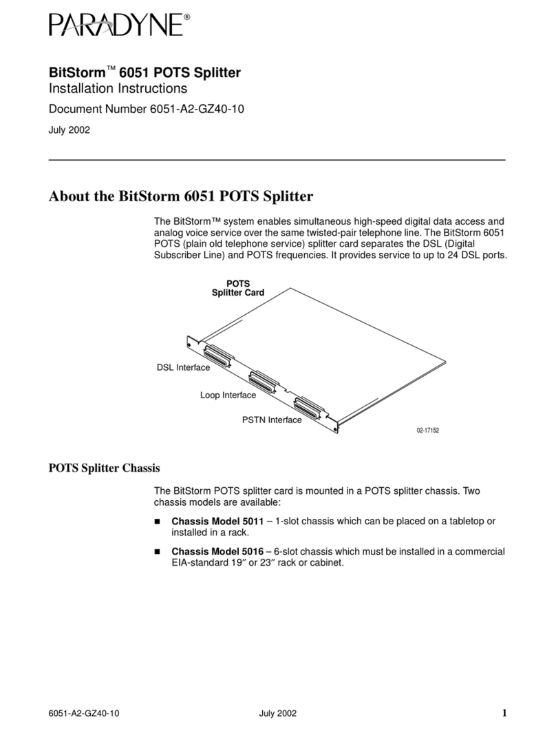 Paradyne BitStorm 6051 installation instructions