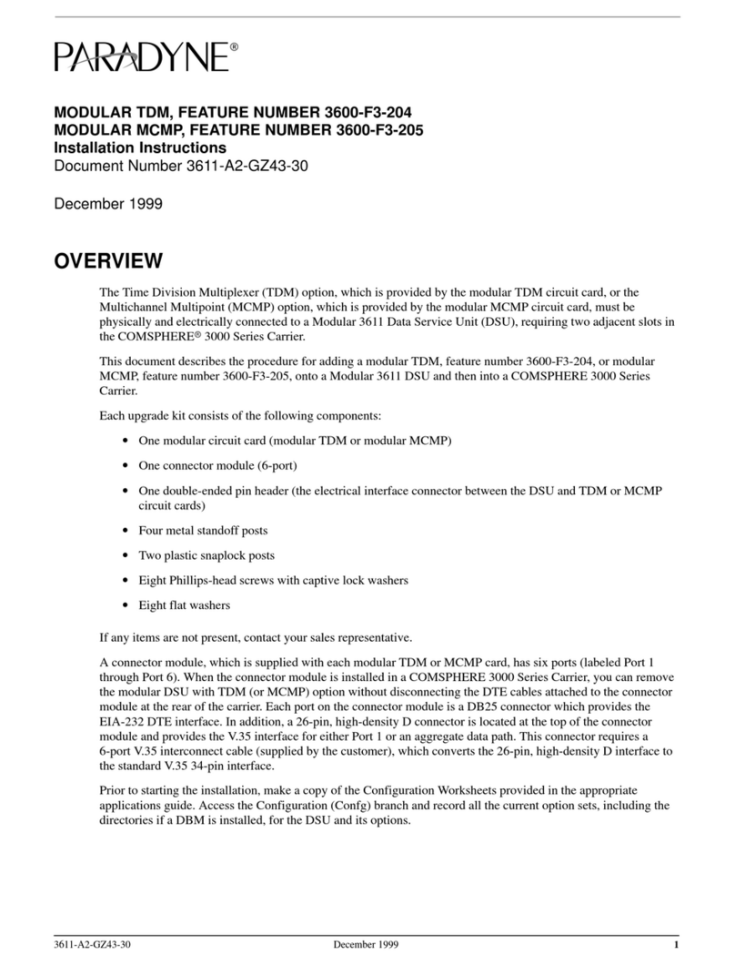 Paradyne COMSPHERE 3611 User manual