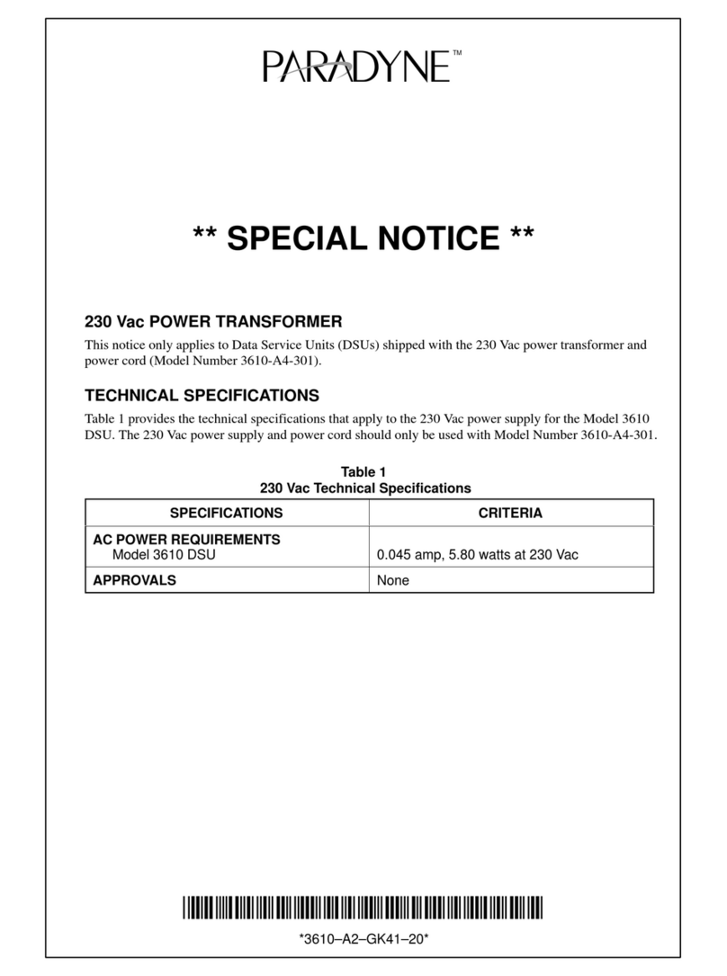 Paradyne COMSPHERE 3610 Notice