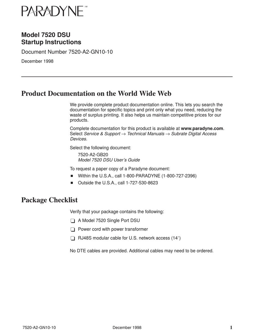 Paradyne 7520 Technical manual